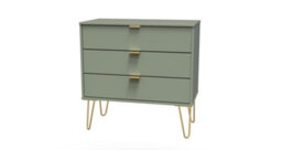 Fuji 3 Drawer Chest In Reed Green (Ready Assembled) - thumbnail 3