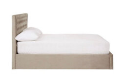 Orsina Classic Mink Velvet Double Ottoman Bed, Elegant Button Tufted Bedroom Bed, Ottoman Stud Detailed Bed - thumbnail 6