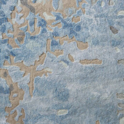 Blue Viscose , Wool Easy To Clean Abstract Handmade , Luxurious , Modern , Wool Rug For Living Room, Bedroom - 114Cm X 175Cm - thumbnail 4