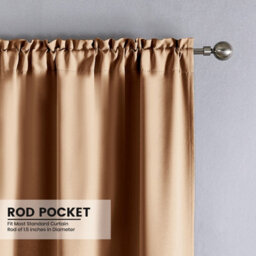 Ameha Beige Plain Blackout Curtain Ready Made Pencil Pleat Thermal Insulated Curtain Pair 90''x90'' With Tiebacks Home Decor Uk - thumbnail 3