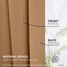 Ameha Beige Plain Blackout Curtain Ready Made Pencil Pleat Thermal Insulated Curtain Pair 90''x90'' With Tiebacks Home Decor Uk - thumbnail 8