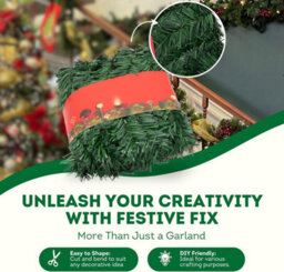 Festive Fix 52 Feet 16M Christmas Green Twist Garlands, Christmas Garland For Stairs, Christmas Door Garlands - thumbnail 6