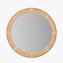Pacific Lifestyle Natural Bent Bamboo Frame Round Wall Mirror - thumbnail 2