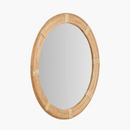Pacific Lifestyle Natural Bent Bamboo Frame Round Wall Mirror - thumbnail 3