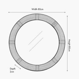 Pacific Lifestyle Natural Bent Bamboo Frame Round Wall Mirror - thumbnail 9
