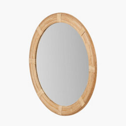 Pacific Lifestyle Natural Bent Bamboo Frame Round Wall Mirror - thumbnail 4