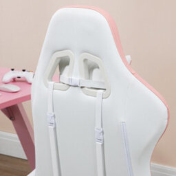 Vinsetto Racing Style Gaming Chair With Reclining Function, White And Pink - thumbnail 8