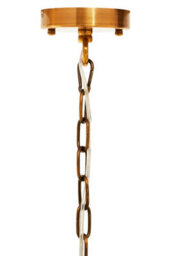 Orsina Modern Brass Finish Pendant Light, Four Bulb Metal Chandelier With Bold Square Frames, Overlapping Bands - thumbnail 5