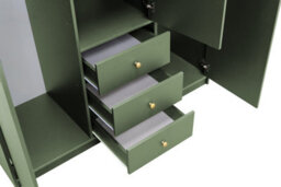 Arte Earthy Bottle Green Siena Ii D3 Wardrobe 149Cm - Elegant Storage With Practical Mirror - thumbnail 3