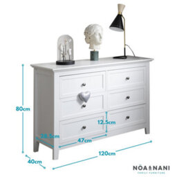 Nöa & Nani Noa & Nani Chest Of Drawers 6 Drawer In Classic White Karlstad - thumbnail 5