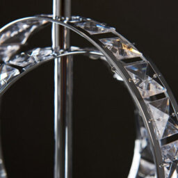 Valuelights Rothwell Chrome Acrylic Jewel Intertwined Double Hoop Design Table Lamp With Grey Light Shade - thumbnail 3
