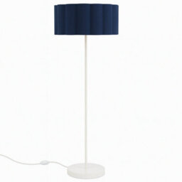 CGC Lighting Cgc Lena Cream Straight Floor Lamp With Large Navy Scalloped Lampshade - thumbnail 5