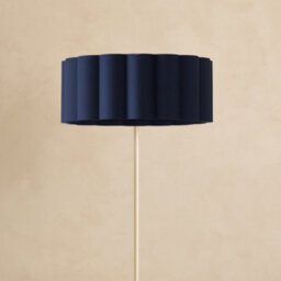 CGC Lighting Cgc Lena Cream Straight Floor Lamp With Large Navy Scalloped Lampshade - thumbnail 3
