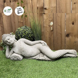Stunning Stone Cast Reclining Buddha Ornament - thumbnail 3
