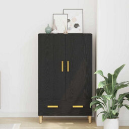 Walplus Highboard With Drawer Black 70 X 31 X 115 Cm Engineered Wood - thumbnail 4