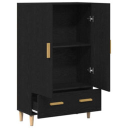 Walplus Highboard With Drawer Black 70 X 31 X 115 Cm Engineered Wood - thumbnail 5