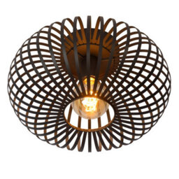 Lucide Manuela Vintage Flush Ceiling Light 39.5Cm- 1Xe27 - Black - thumbnail 6