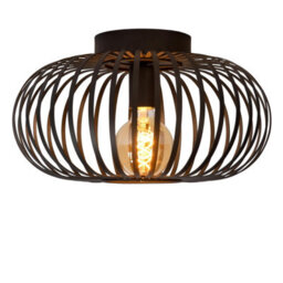 Lucide Manuela Vintage Flush Ceiling Light 39.5Cm- 1Xe27 - Black - thumbnail 5