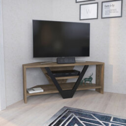 Decorotika Karin Tv Stand Tv Unit For Tvs Up To 45 Inch Walnut And Black - thumbnail 2