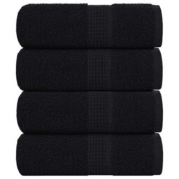 Walplus Guest Towels 4 Pcs Black 30X50 Cm 360 Gsm 100% Cotton - thumbnail 1