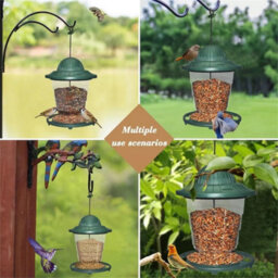 Hanging Bird Feeder, Plastic Feeding Station For Garden Wild Birds - thumbnail 4
