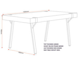 Seconique Treviso Light Oak Effect And Black Dining Set With Grey Velvet Avery Chairs - thumbnail 8
