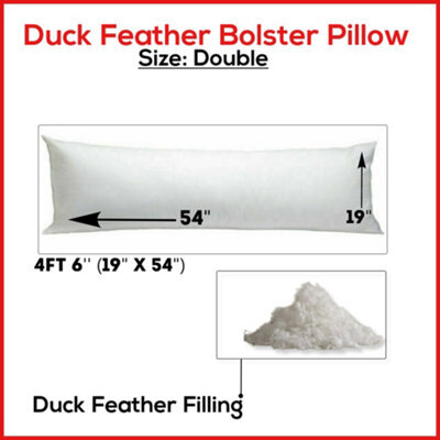 ARLinens Duck Feather & Down Bolster Pillow Long Body Support Maternity Pregnancy Pillows Size (Double)