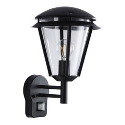Luminosa Lighting Luminosa Inova Pir 1 Light Outdoor Wall Lantern Matt Black, Clear Polycarbonate Ip44, E27 - thumbnail 2