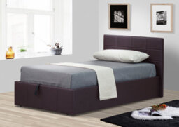 Comfy Living 5Ft Chanel Faux Leather Ottoman Storage Bed Chocolate - thumbnail 2
