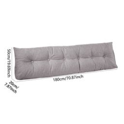 Living And Home Light Gray Cotton And Linen Triangular Tatami Headboard Cushion/pillow, 180Cm W X 20Cm D X 50Cm H - thumbnail 8