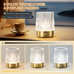 Harper Living Rechargeable Table Lamp, Small Battery Operated Desk Lamp, Cylindrical Shade, Gold Finish - thumbnail 6