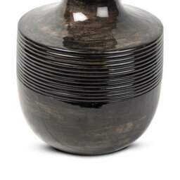 Large Black Brown Wash Wooden Table Lamp With Fabric Shade For Living Room Or Bedroom 58X40X40Cm - thumbnail 3