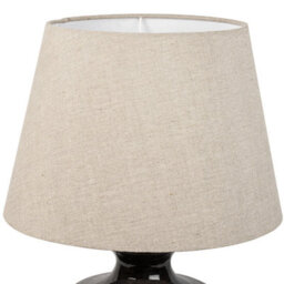 Large Black Brown Wash Wooden Table Lamp With Fabric Shade For Living Room Or Bedroom 58X40X40Cm - thumbnail 4
