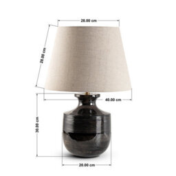 Large Black Brown Wash Wooden Table Lamp With Fabric Shade For Living Room Or Bedroom 58X40X40Cm - thumbnail 5