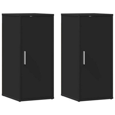 Berkfield Durable Shoe Cabinets 2 Pcs Black 32X35X70 Cm Engineered Wood - image 1