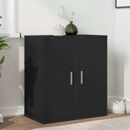 Berkfield Durable Shoe Cabinets 2 Pcs Black 32X35X70 Cm Engineered Wood - thumbnail 2