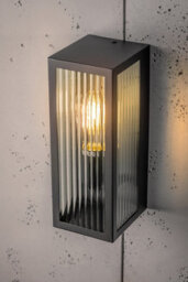CGC Lighting Cgc Outdoor Outside Wall Light Bevelled Glass Black E27 Traditional Security Porch - thumbnail 2