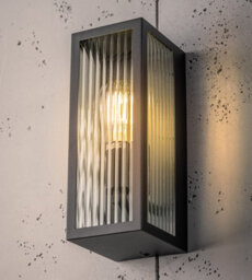 CGC Lighting Cgc Outdoor Outside Wall Light Bevelled Glass Black E27 Traditional Security Porch - thumbnail 1