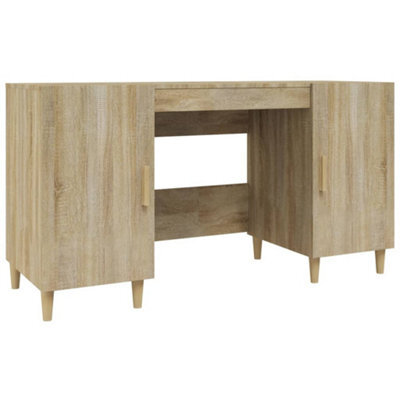 Berkfield Sturdy Desk Sonoma Oak 140X50X75 Cm Engineered Wood