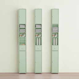 Sobuy Bzr34-Ii-Gr,tall Bathroom Storage Cabinet - Slim Bathroom Unit,compact Bathroom Furniture,light Green,w20Xd20Xh180 - thumbnail 6