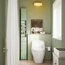 Sobuy Bzr34-Ii-Gr,tall Bathroom Storage Cabinet - Slim Bathroom Unit,compact Bathroom Furniture,light Green,w20Xd20Xh180 - thumbnail 2