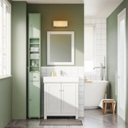 Sobuy Bzr34-Ii-Gr,tall Bathroom Storage Cabinet - Slim Bathroom Unit,compact Bathroom Furniture,light Green,w20Xd20Xh180 - thumbnail 4
