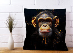 Warren Reed Designer Splashart Cheeky Chimp Face Cushions 45Cm X 45Cm - thumbnail 2