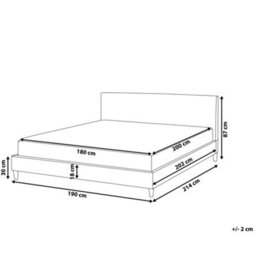 Beliani Bed Velvet Fitou 180 X 200 Cm (Eu Super King) White - thumbnail 3