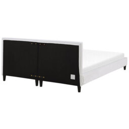 Beliani Bed Velvet Fitou 180 X 200 Cm (Eu Super King) White - thumbnail 6