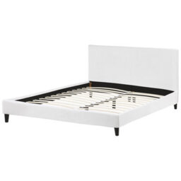 Beliani Bed Velvet Fitou 180 X 200 Cm (Eu Super King) White - thumbnail 4
