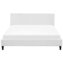 Beliani Bed Velvet Fitou 180 X 200 Cm (Eu Super King) White - thumbnail 5