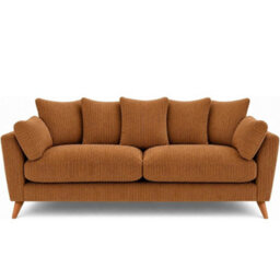Sofaselectionuk Ltd Harlow Jumbo Cord 3 Seater Sofa, Modern Tailored Design In Beige - thumbnail 1