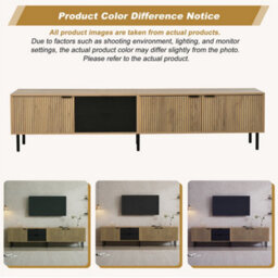 "BTM 208cm TV Stand, Modern Lowboard with 3 Drawers, Cabinets And Cable Management, Storage Unit for 85"" TVs" - thumbnail 2