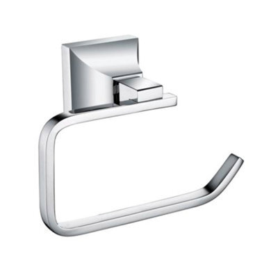 Heritage Lavington Gloss Polished Chrome Effect Wall-Mounted Toilet Roll Holder (H)145mm (W)150mm - image 1